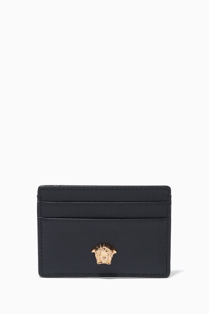 

La Medusa Card Holder in Leather, Black