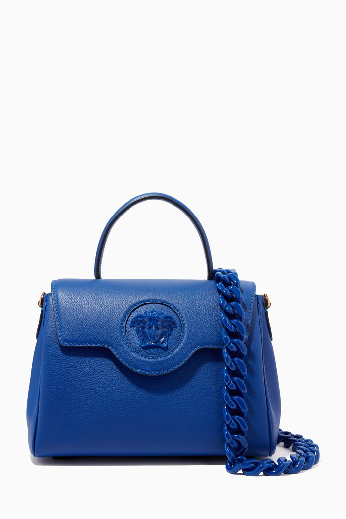 

La Medusa Small Handbag in Leather, Blue