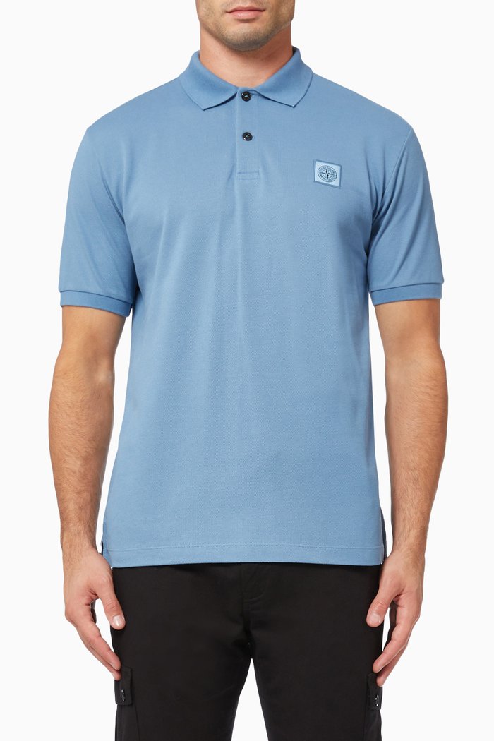 

Polo Shirt in Cotton Piqué, Blue