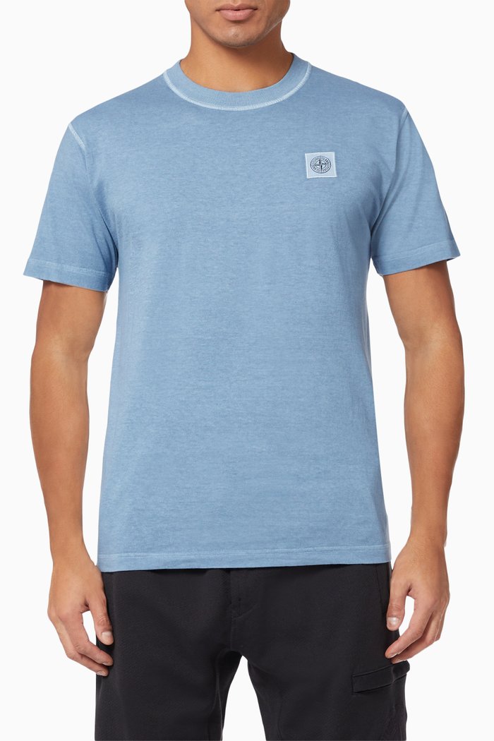 

Logo Patch T-shirt in Cotton Jersey, Blue
