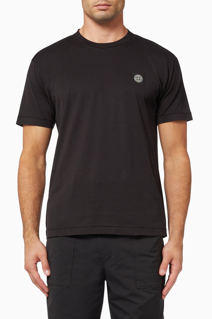 

Patch Logo T-shirt in Cotton Jersey, Black