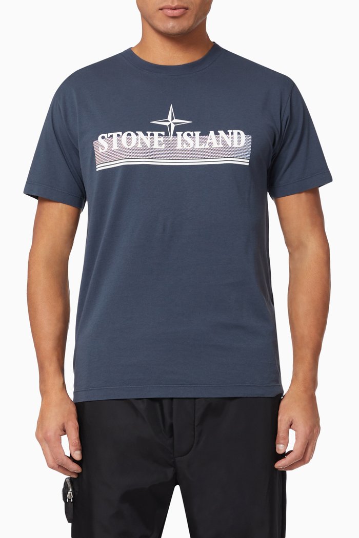 

Logo Print T-shirt in Cotton, Blue