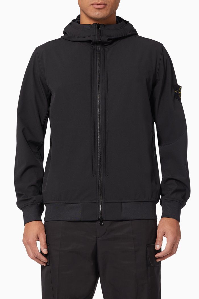 

Soft Shell Hoodie in Technical Blend, Black