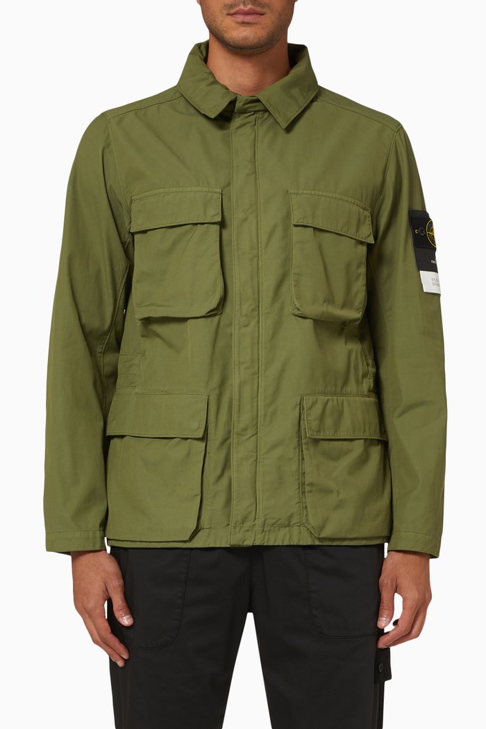 

Field Jacket in Cotton Blend, Green