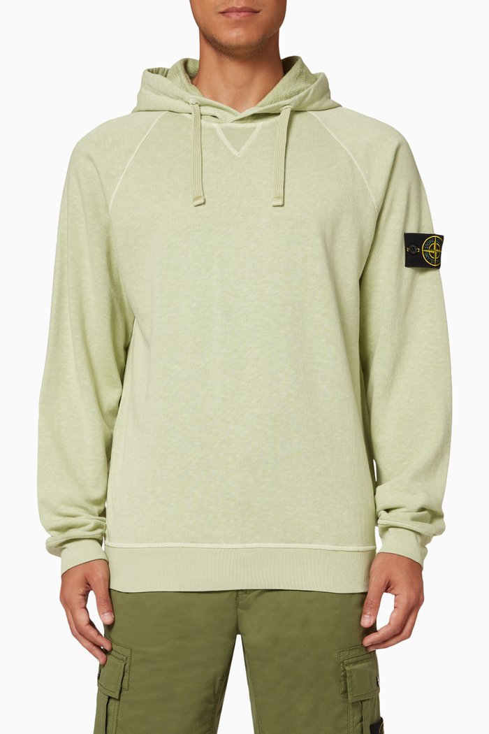 

Hooded Sweatshirt in Fleece, Green