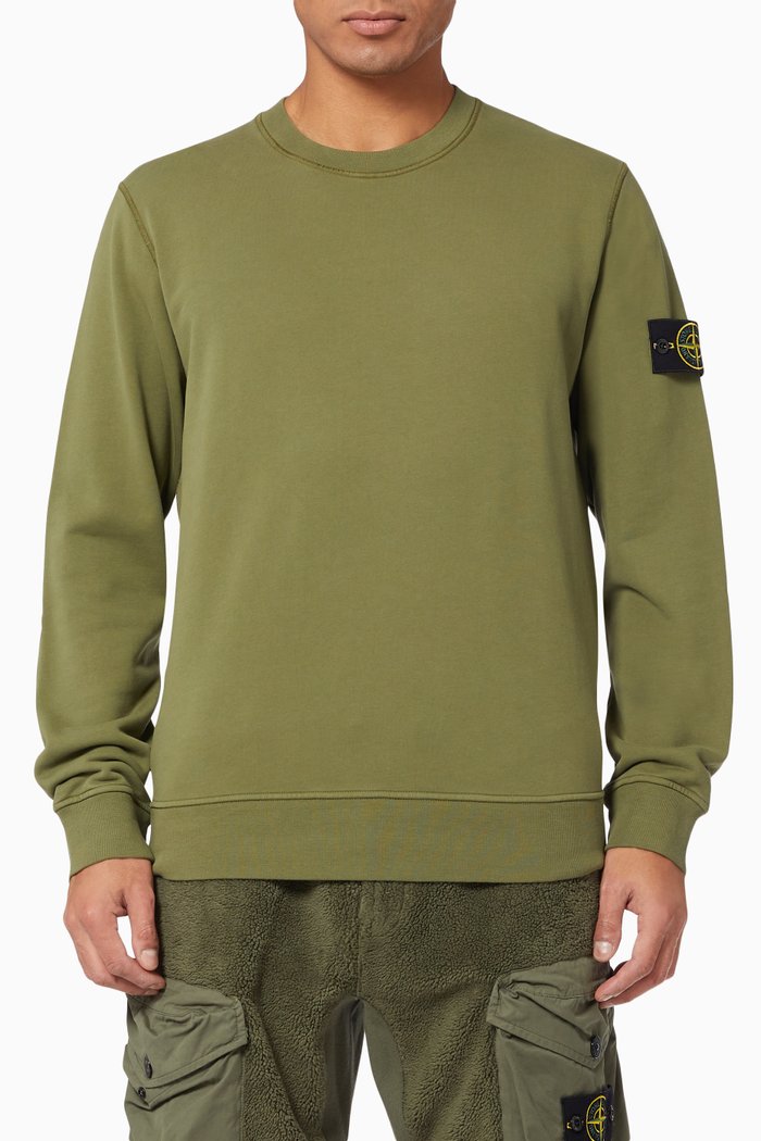 

Logo Patch Sweatshirt in Cotton, Green