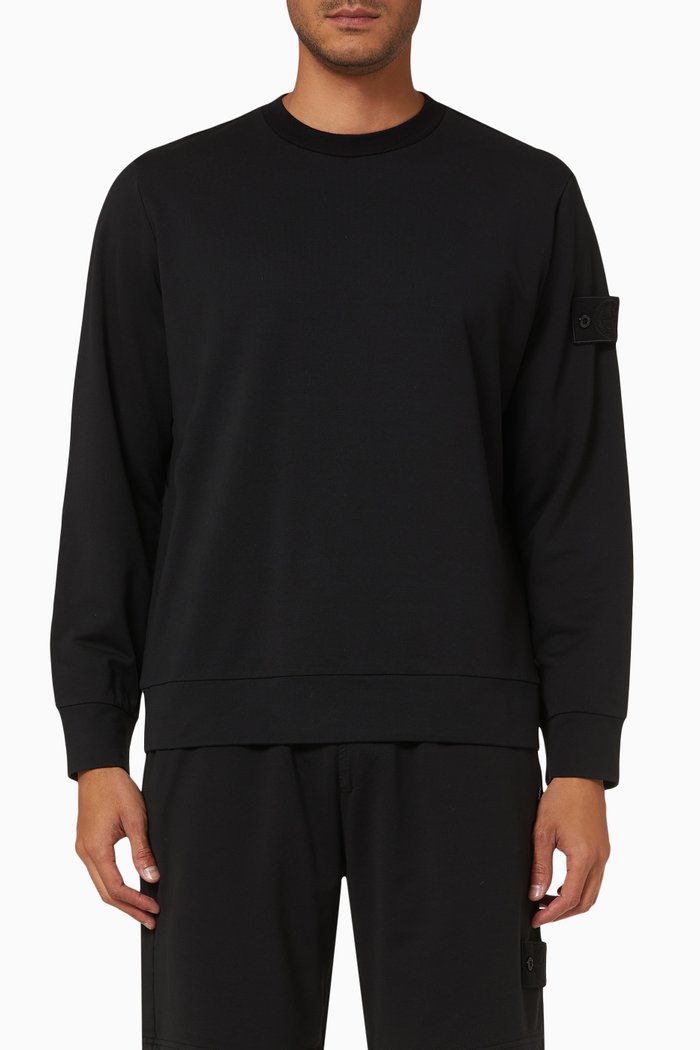 

Compass Sweatshirt in Knit Cotton, Black