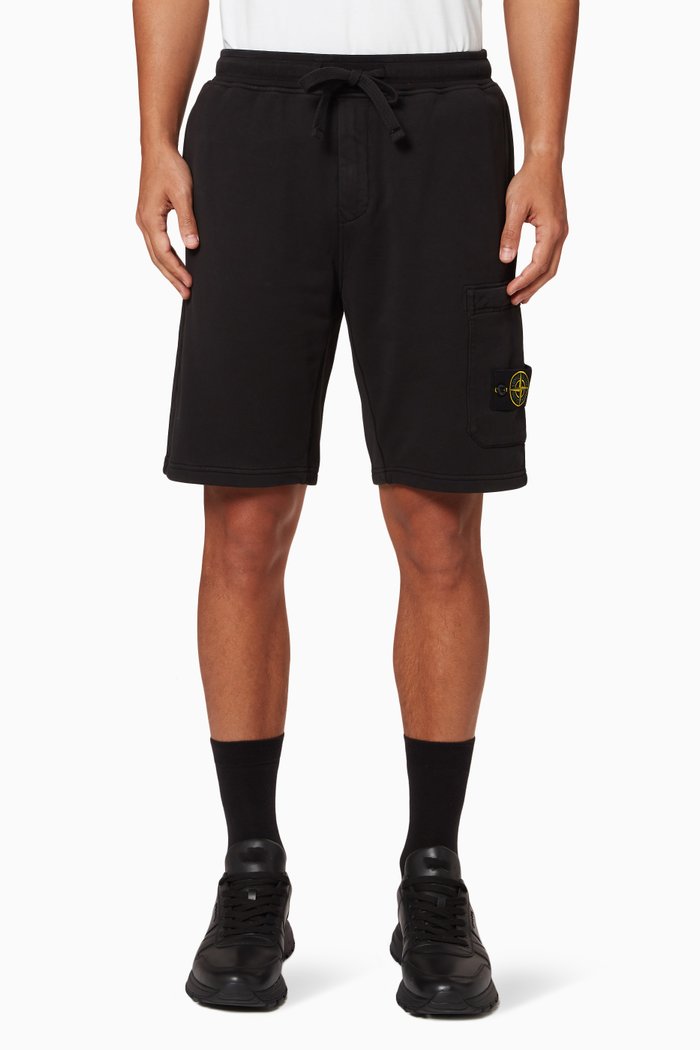 

Compass Logo Shorts in Fleece, Black