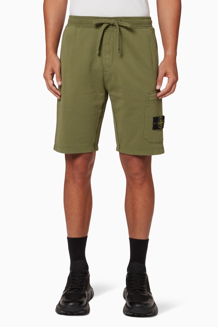 

Compass Logo Shorts in Fleece, Green