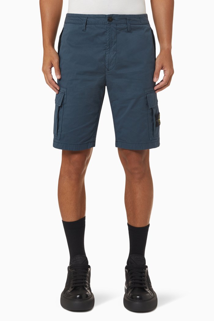 

Bermuda Shorts in Stretch Cotton, Blue