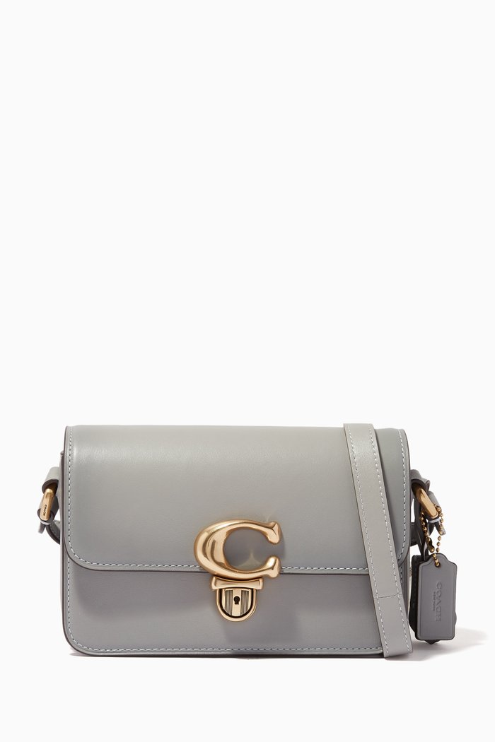

Studio Shoulder Bag 19 in Leather, Grey