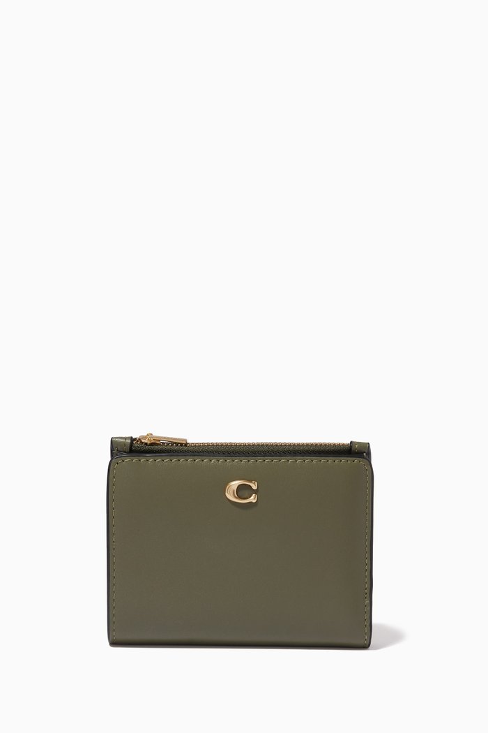 

Bi-fold Wallet in Leather, Green