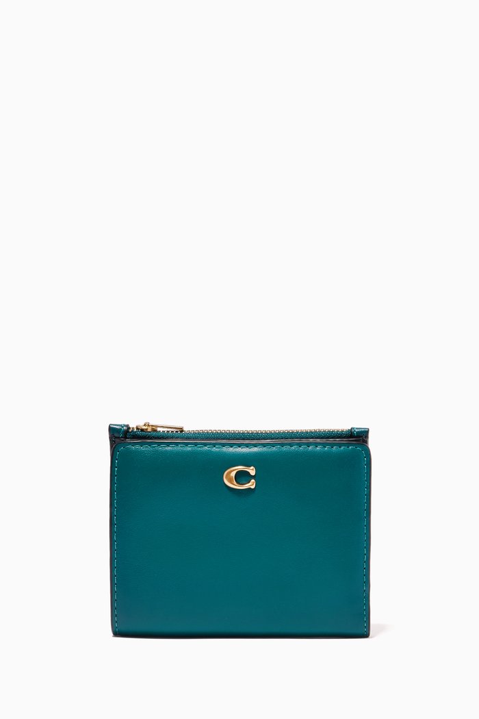 

Bi-fold Wallet in Leather, Green