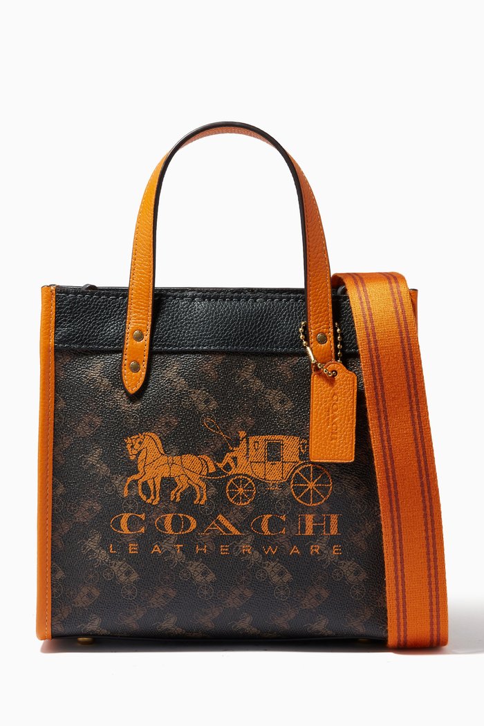 

Field Tote 22 in Horse & Carriage Print Canvas, Orange