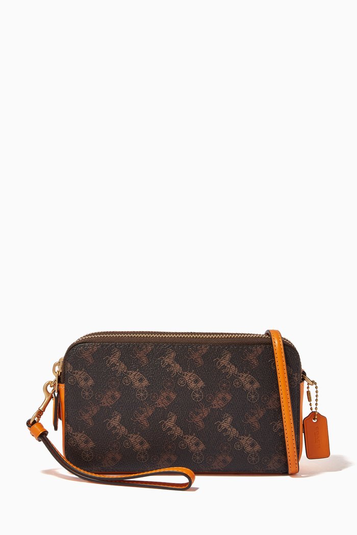 

Kira Crossbody Bag in Horse & Carriage Print Canvas, Orange