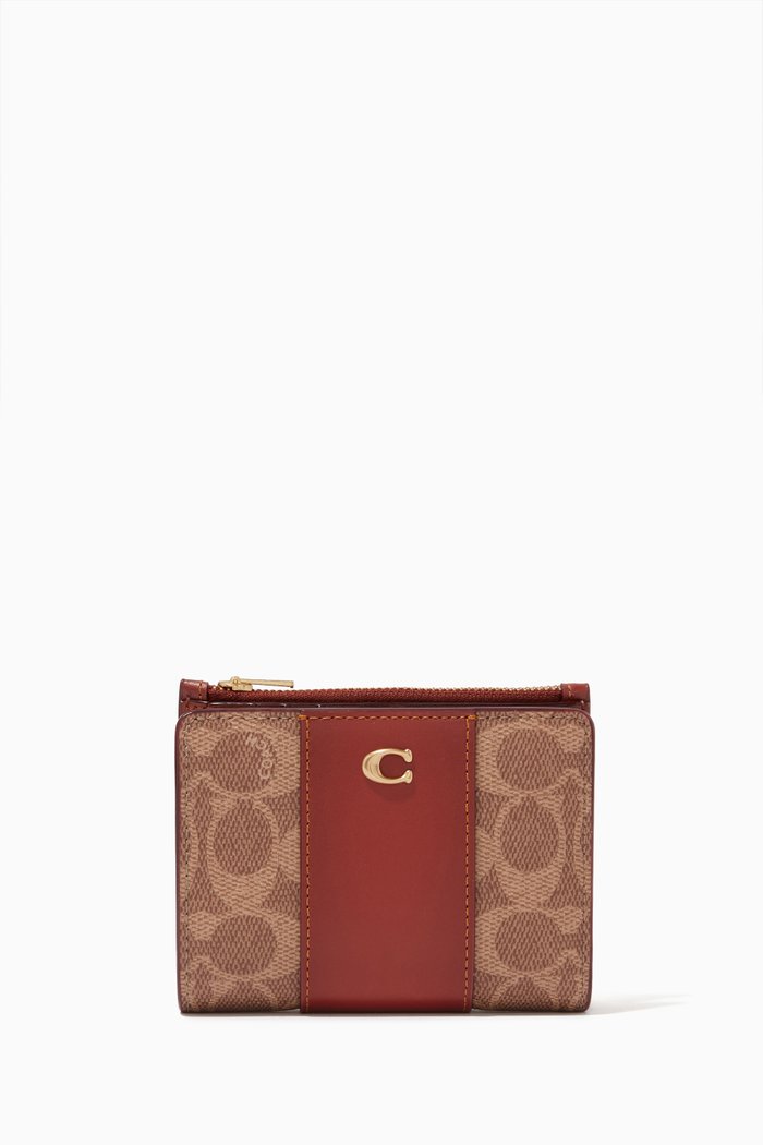 

Bifold Snap Wallet in Signature Canvas, Brown