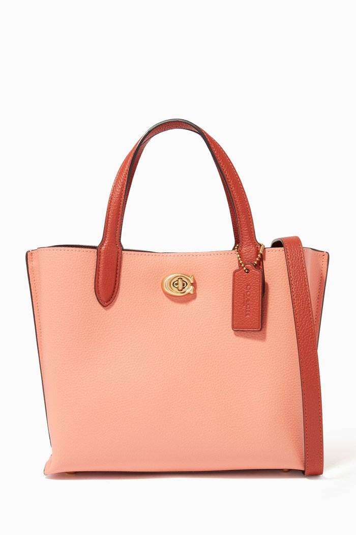 

Willow 24 Tote Bag in Colour-block Leather, Multicolour