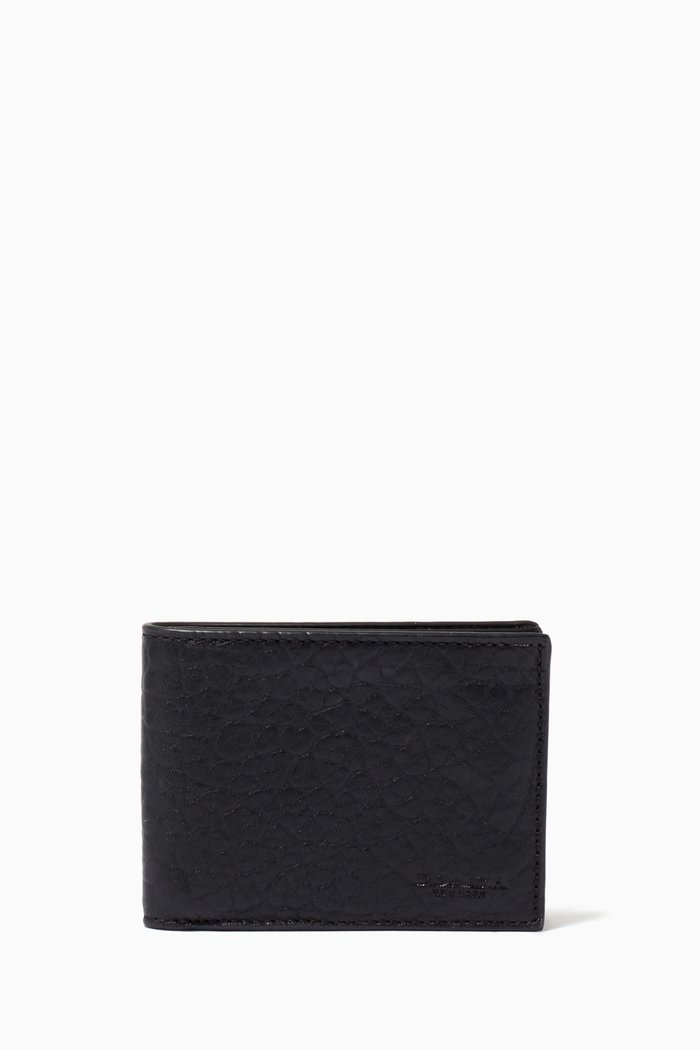 

Slim Billfold Wallet in Textured Leather, Black