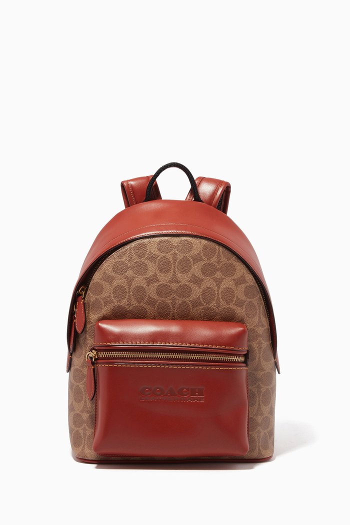 

Charter Backpack 24 In Signature Canvas & Calf Leather, Neutral