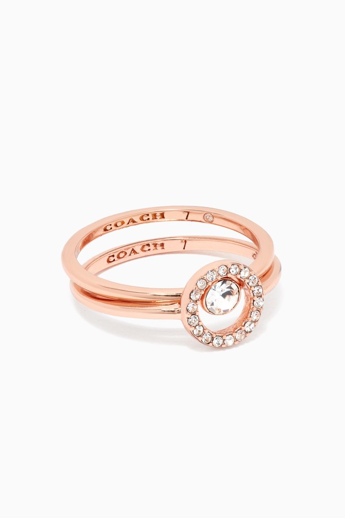 

Stacked Crystal Rings, Set of 2, Pink