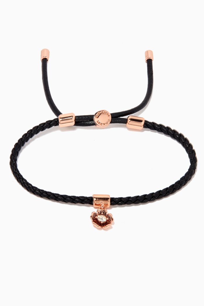 

Friendship Slider Bracelet in Leather, Black