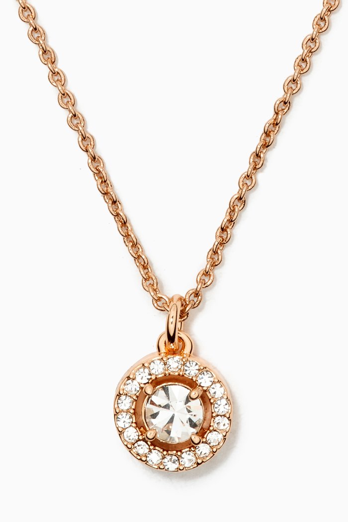 

Halo Pavé Necklace, Pink