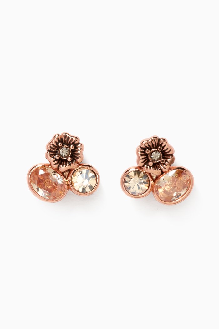 

Mini Tea Rose Cluster Stud Earrings, Multicolor