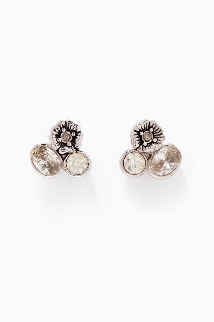 

Mini Tea Rose Cluster Stud Earrings, Silver
