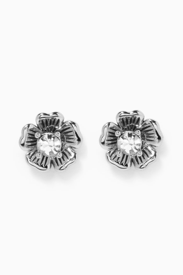 

Mini Tea Rose 2-in-1 Stud Earrings, Grey