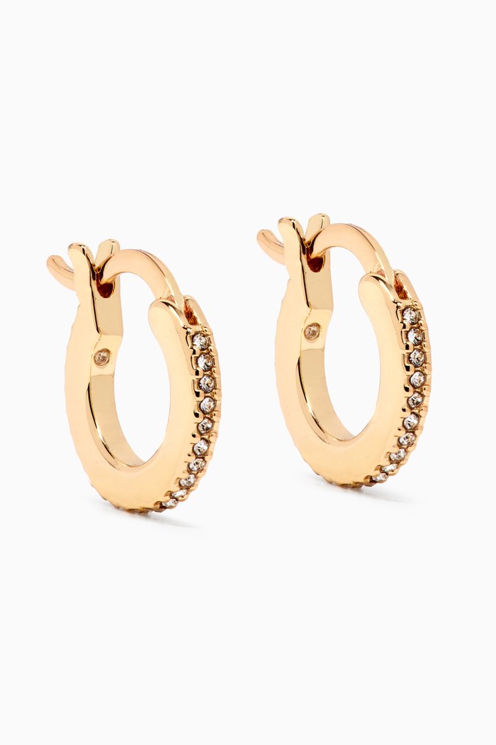 

Pavé Huggie Earrings, Yellow