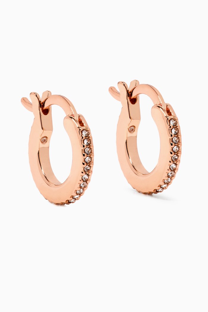 

Pavé Huggie Earrings, Orange