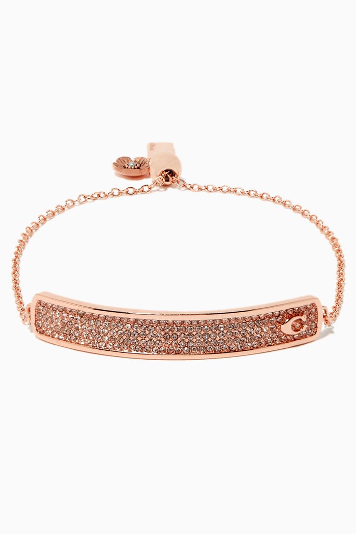 

Pavé Bar Slider Bracelet, Orange