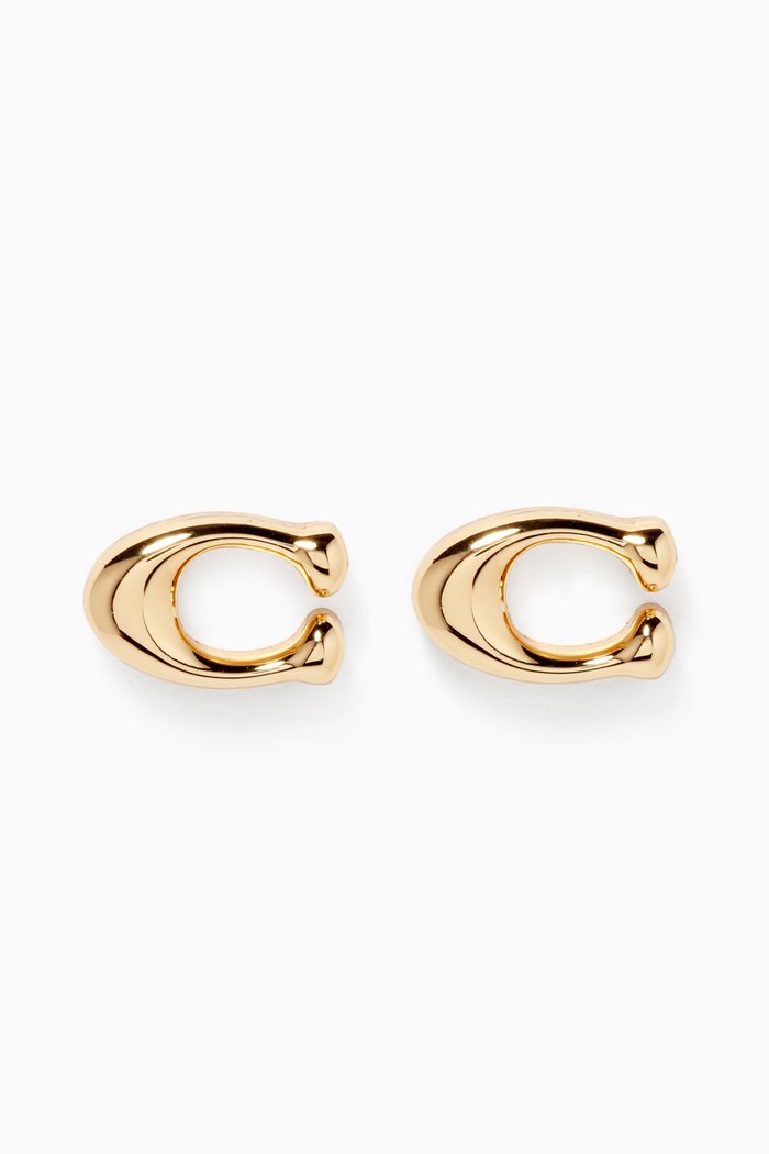 

Signature Earrings, Gold
