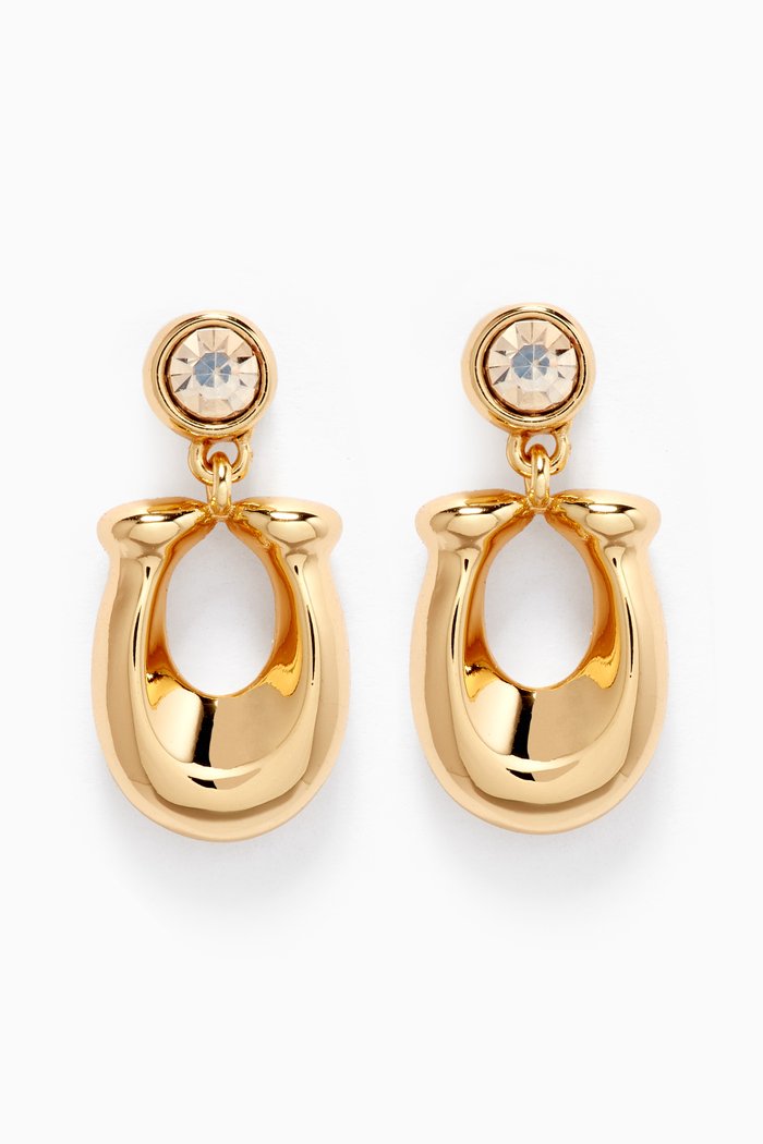 

Signature Crystal Earrings in Gold-plated Brass, Yellow