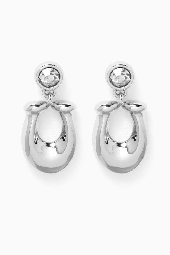 

Signature Crystal Earrings, Silver