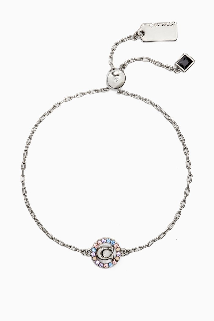 Signature Multi Crystal Slider Bracelet, Multicolour