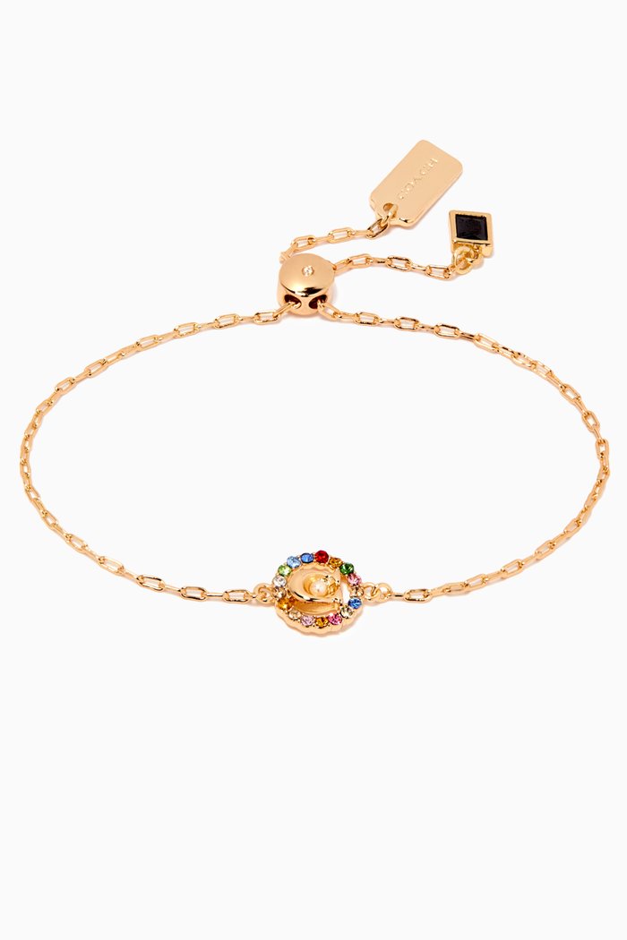 

Signature Multi Crystal Slider Bracelet, Gold