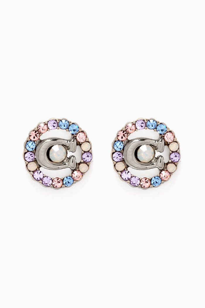 

Signature Multi Crystal Stud Earrings, Multicolour