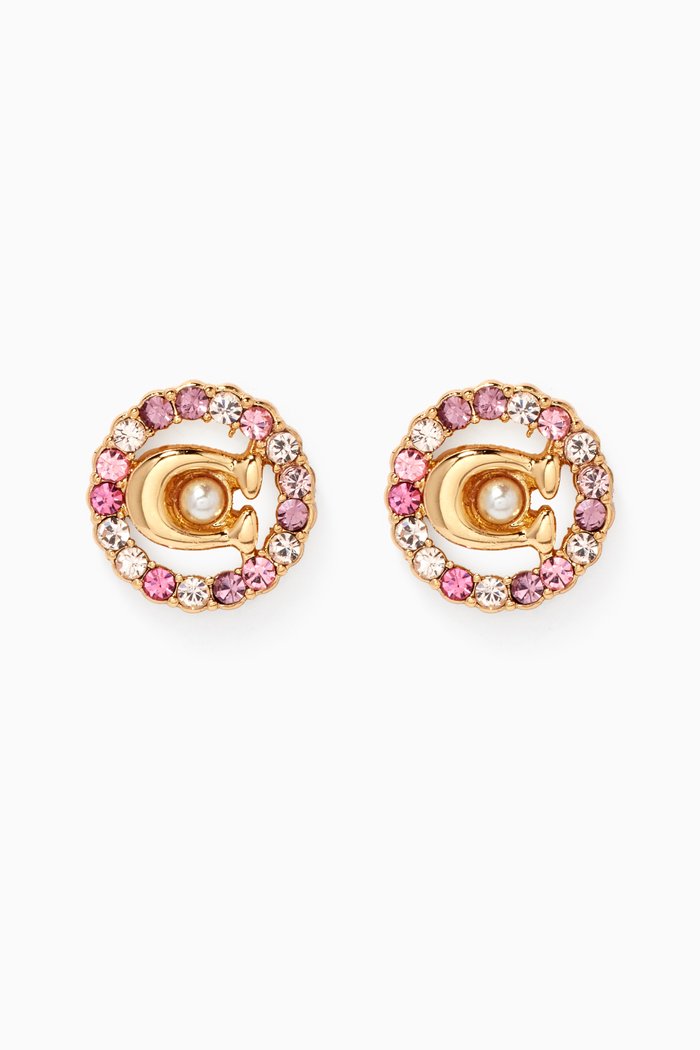 

Signature Multi Crystal Stud Earrings, Gold