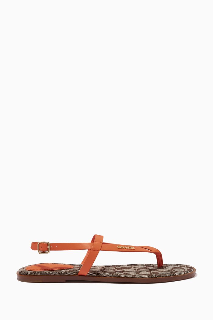 

Josie Sandals in Leather, Orange