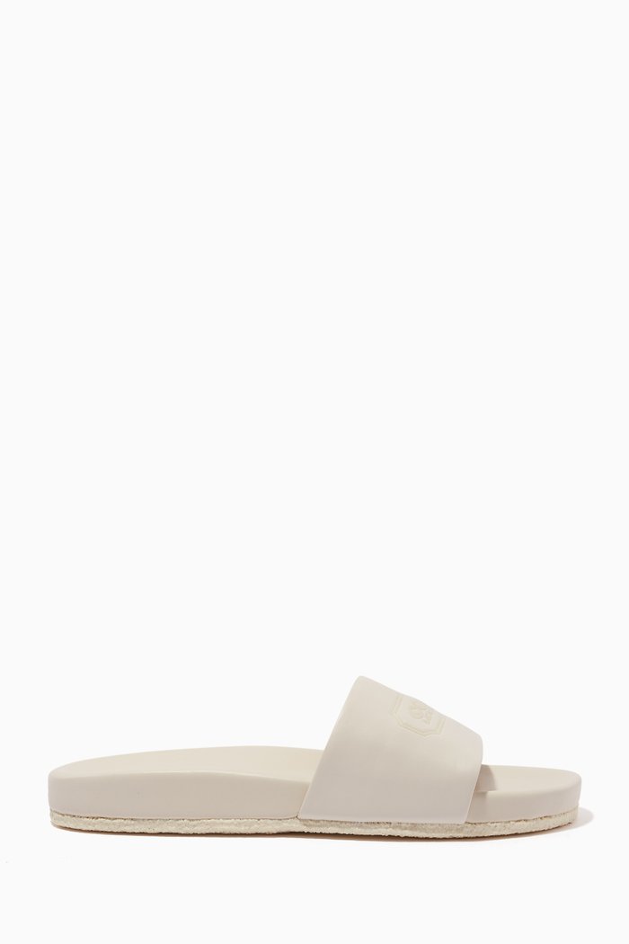 

Alexis Slides in Leather, White