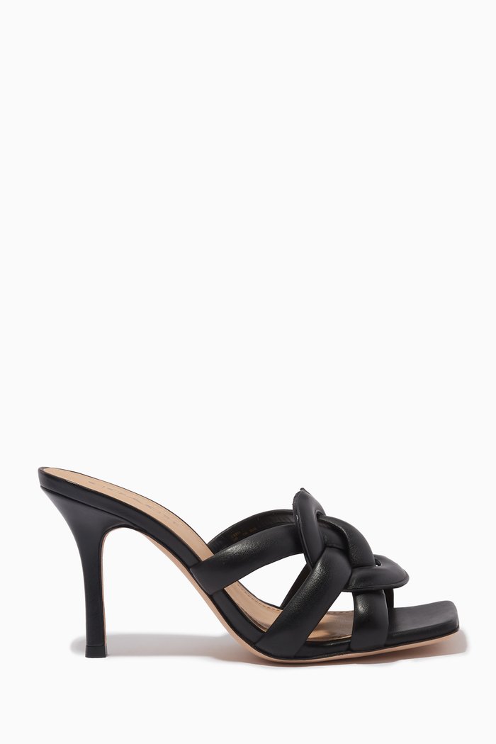 

Kellie Mule Heels in Leather, Black