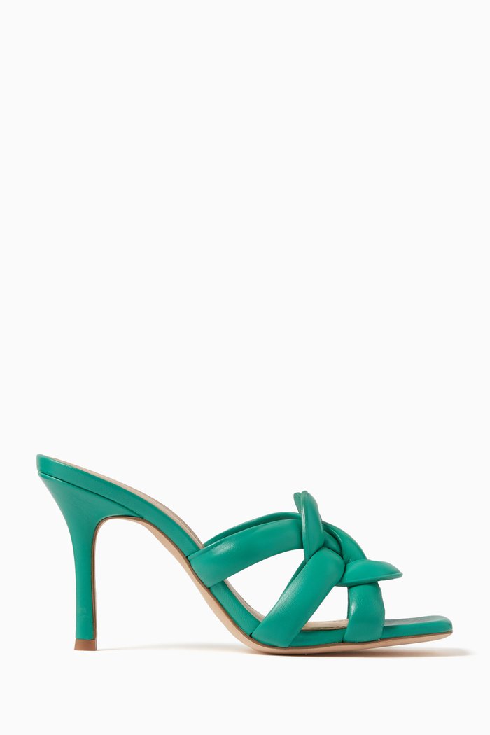 

Kellie 100 Mules in Leather, Green