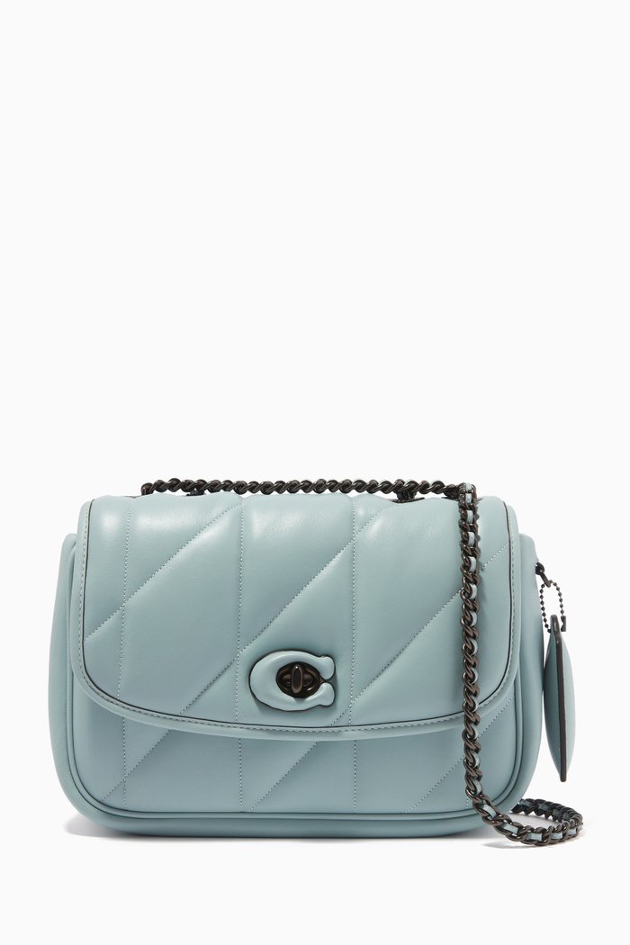

Madison Shoulder Bag in Quilted Leather, Blue