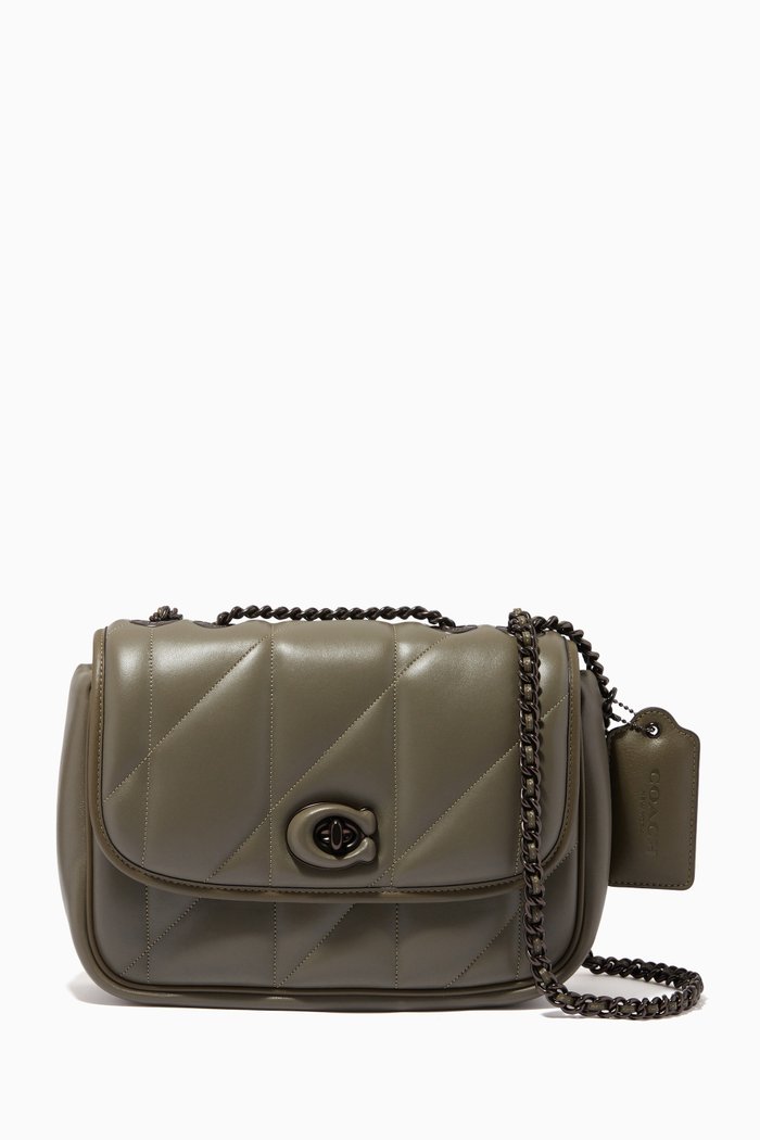 Madison Shoulder Bag in Quilted Leather, Green