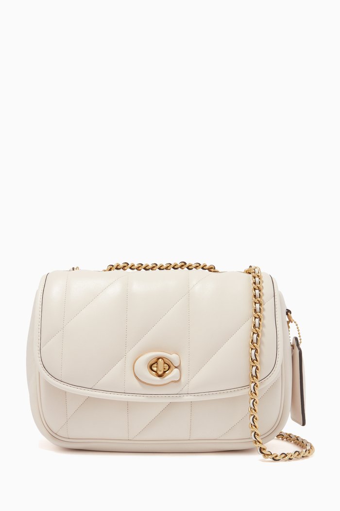 

Madison Shoulder Bag in Quilted Leather, White