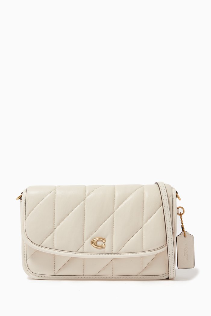 

Hayden Quilted Crossbody Bag in Nappa, White