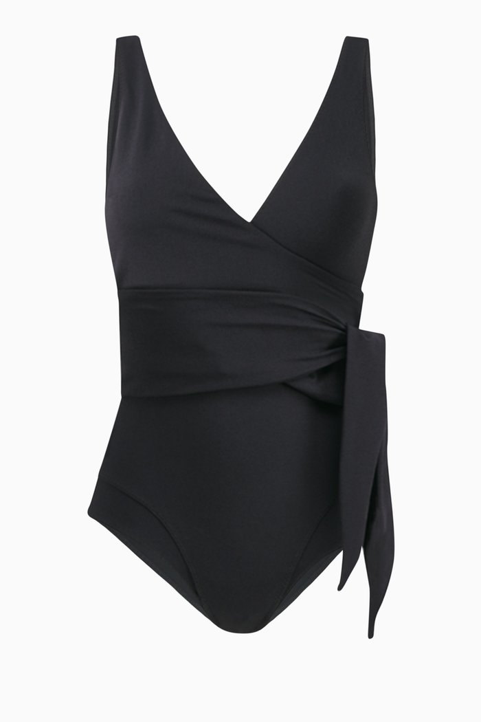 

Dree Louise Maillot One Piece Swimsuit in Crepe, Black