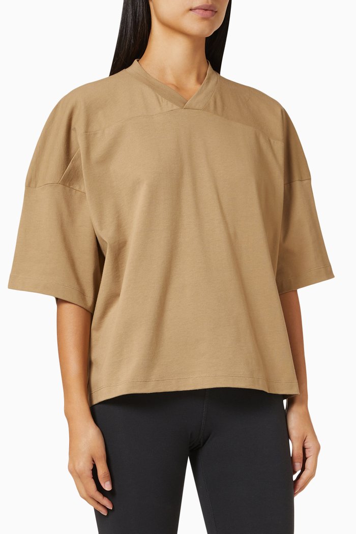 

Football T-shirt in Cotton Jersey, Brown