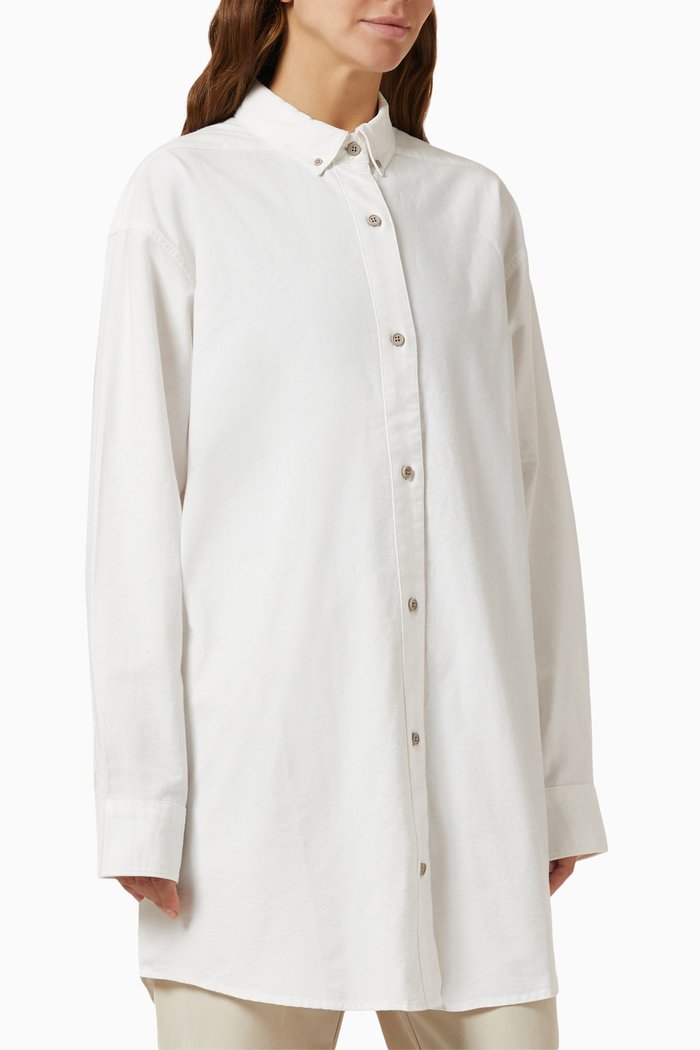 

Oversized Oxford Shirt in Cotton, White